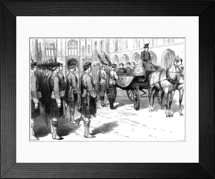Framed Print : Queen Victoria receiving the old colours of the Seaforth Highlanders, Windsor, 1885 Framed Print : Queen Victoria receiving the old colours of the Seaforth Highlanders, Windsor, 1885