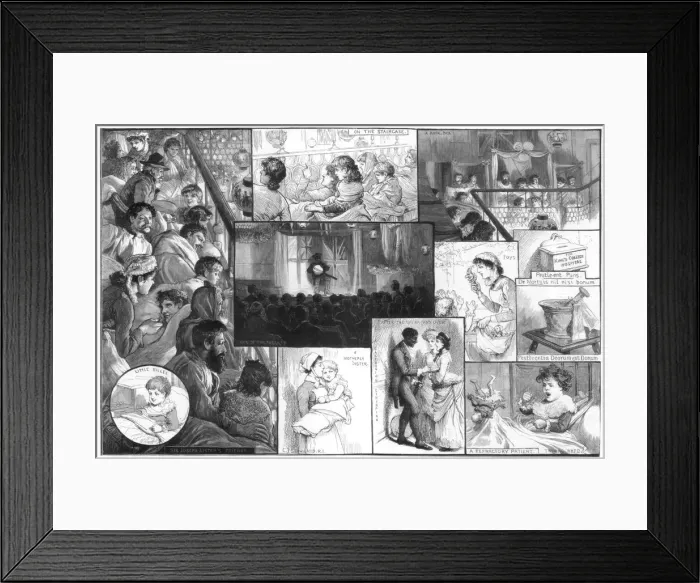 Framed Print : An entertainment at Kings College Hospital, 1885. Artist: Charles Joseph Staniland