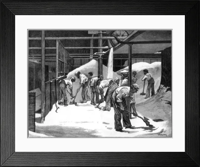 Framed Print : Sugar making at the Counterslip refinery, Bristol, 1873. Artist: WB Murray Framed Print : Sugar making at the Counterslip refinery, Bristol, 1873. Artist: WB Murray