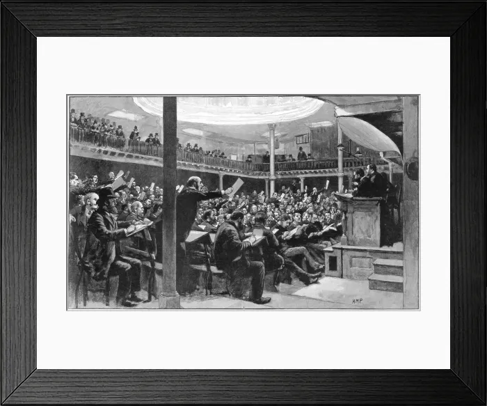 Framed Print : A sale of colonial wool at the wool exchange, Coleman Street, London, 1889 Framed Print : A sale of colonial wool at the wool exchange, Coleman Street, London, 1889