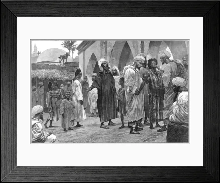 Framed Print : The Slave Market in Morocco, 1888. Artist: Richard Caton Woodville II Framed Print : The Slave Market in Morocco, 1888. Artist: Richard Caton Woodville II