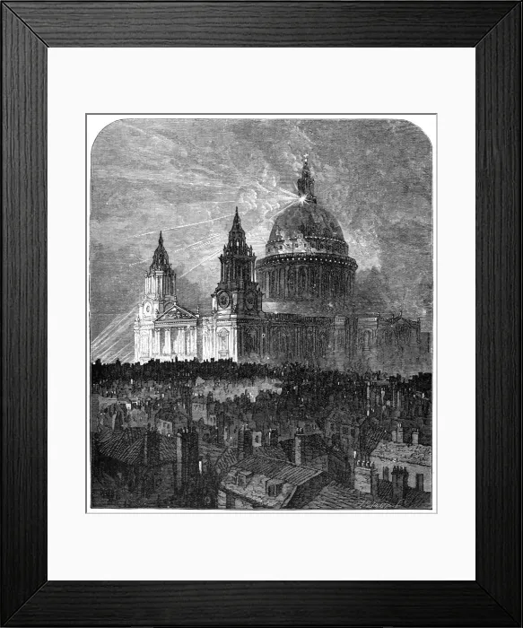 Framed Print : St Pauls Cathedral illuminated for Thanksgiving Day, London, 1900 Framed Print : St Pauls Cathedral illuminated for Thanksgiving Day, London, 1900