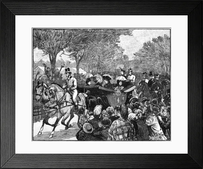 Framed Print : The Queens visit to Victoria Park, London, 1887, (1900). Artist: William Barnes Wollen Framed Print : The Queens visit to Victoria Park, London, 1887, (1900). Artist: William Barnes Wollen