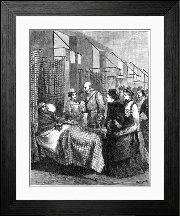 Framed Print : The queen visiting the wards of the London Hospital, late 19th century, (1900). Artist: G Durand Framed Print : The queen visiting the wards of the London Hospital, late 19th century, (1900). Artist: G Durand