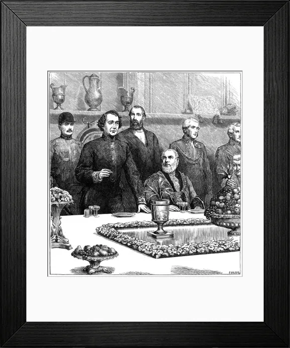 Framed Print : Lord Beaconsfield at a banquet in the Guildhall, late 19th century, (1900). Artist: Swain Framed Print : Lord Beaconsfield at a banquet in the Guildhall, late 19th century, (1900). Artist: Swain