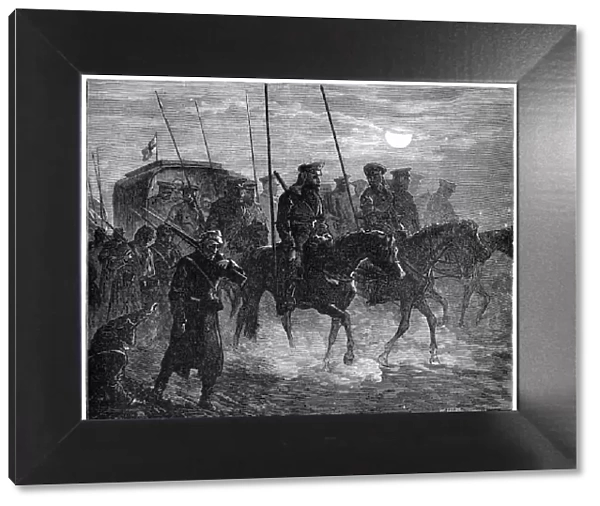 Russian wounded leaving Plevna, Russo-Turkish War, 1877-1878, (1900)