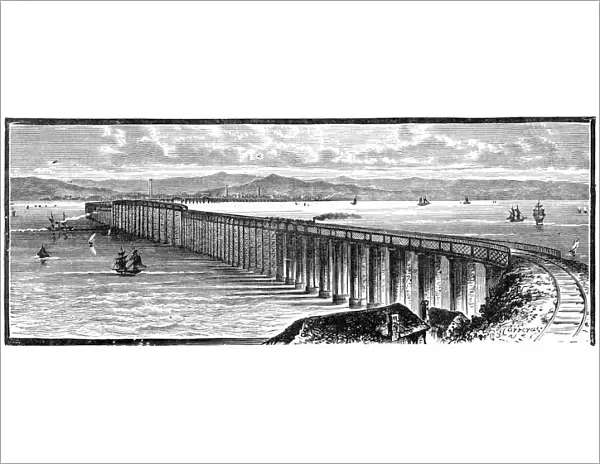 The first Tay Bridge from the south, Scotland, 1900