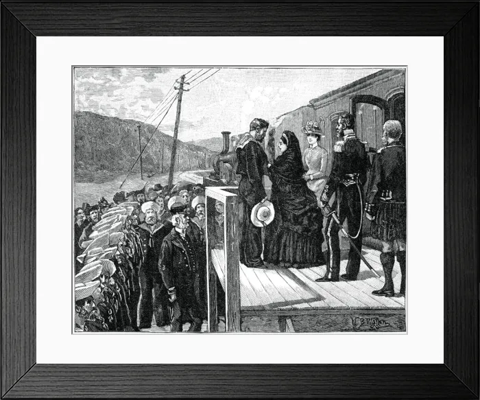 Framed Print : The queen presenting the Albert Medal to coastguard George Oatley, late 19th century, (1900)