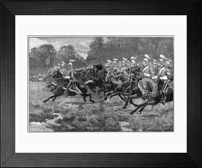 Framed Print : Charge of the 5th and 7th Dragoon Guards, review in Windsor Park, 1900 Framed Print : Charge of the 5th and 7th Dragoon Guards, review in Windsor Park, 1900