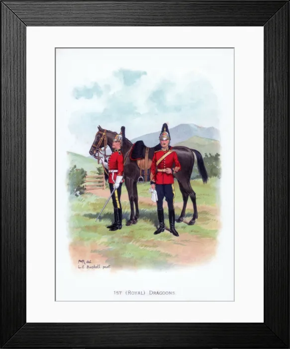 Framed Print : 1st Royal Dragoons, c1915. Artist: LE Buckell Framed Print : 1st Royal Dragoons, c1915. Artist: LE Buckell