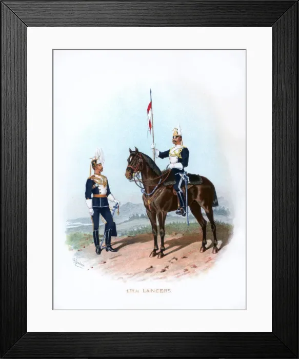 Framed Print : 17th Lancers, 1890. Artist: R Simkin Framed Print : 17th Lancers, 1890. Artist: R Simkin