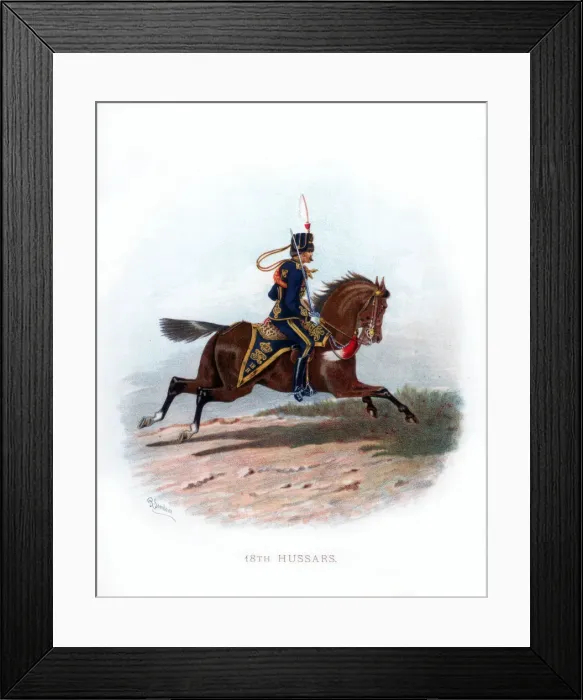 Framed Print : 18th Hussars, 1890. Artist: R Simkin Framed Print : 18th Hussars, 1890. Artist: R Simkin
