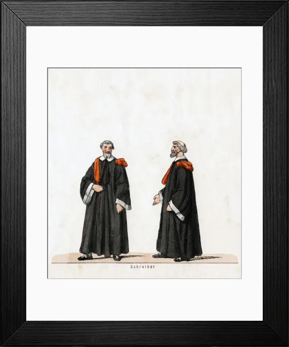Framed Print : Scribe, costume design for Shakespeares play, Henry VIII, 19th century Framed Print : Scribe, costume design for Shakespeares play, Henry VIII, 19th century