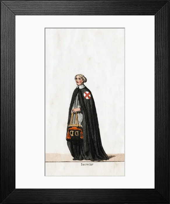 Framed Print : Secretary, costume design for Shakespeares play, Henry VIII, 19th century Framed Print : Secretary, costume design for Shakespeares play, Henry VIII, 19th century