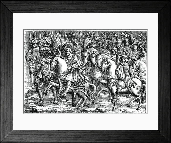 Framed Print : Interview between Francis I and Henry VIII, on the Field of the Cloth of Gold, 1520, (1870) Framed Print : Interview between Francis I and Henry VIII, on the Field of the Cloth of Gold, 1520, (1870)