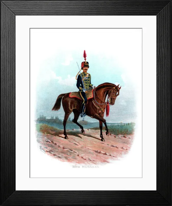 Framed Print : 20th Hussars, 1890. Artist: R Simkin Framed Print : 20th Hussars, 1890. Artist: R Simkin
