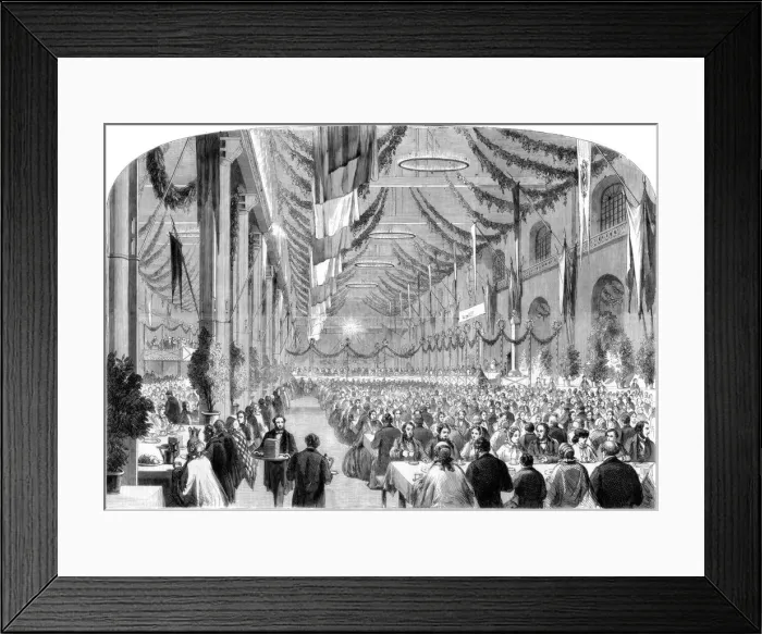 Framed Print : Monster festival for railway employes at Crewe, 1861 Framed Print : Monster festival for railway employes at Crewe, 1861