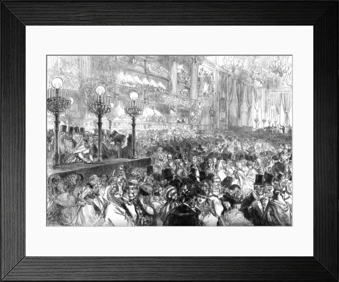 Framed Print : Fancy-dress ball at the new Grand Opera House, Paris, for the benefit of the poor, 1875