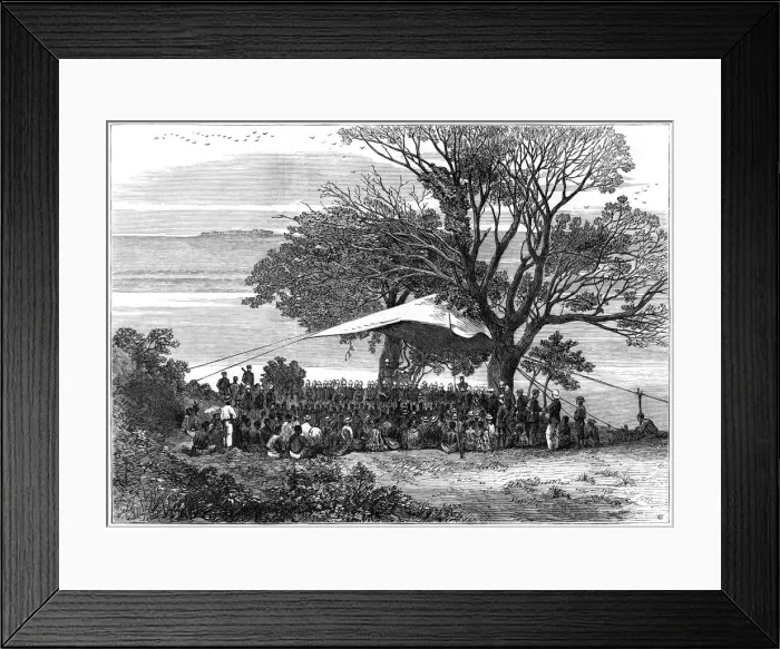 Framed Print : Reading the ultimatum on the banks of the Tugela, the Zulu war in the south, 1879 Framed Print : Reading the ultimatum on the banks of the Tugela, the Zulu war in the south, 1879