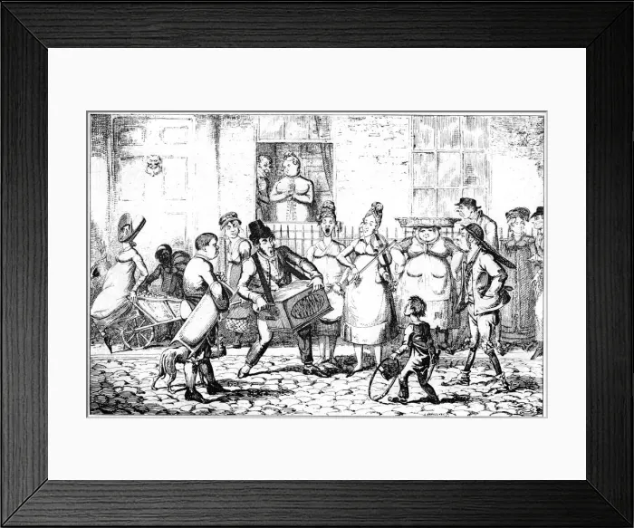 Framed Print : Les Savoyards, 1818. Artist: George Cruikshank Framed Print : Les Savoyards, 1818. Artist: George Cruikshank