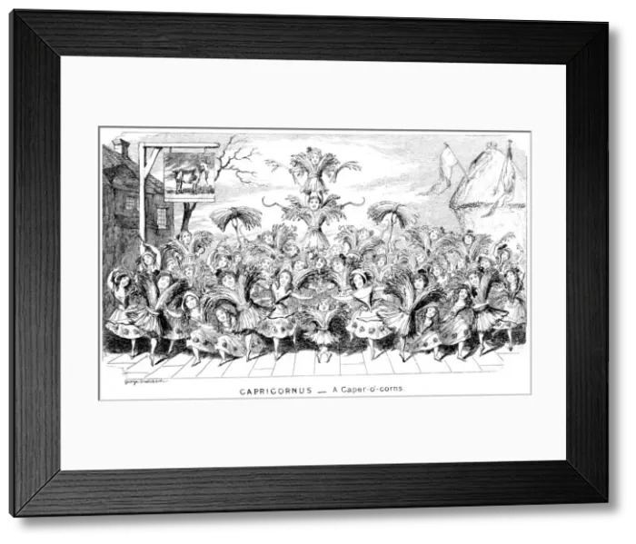 Framed Print : Capricornus - a Caper-o -corns, 19th century. Artist: George Cruikshank Framed Print : Capricornus - a Caper-o -corns, 19th century. Artist: George Cruikshank
