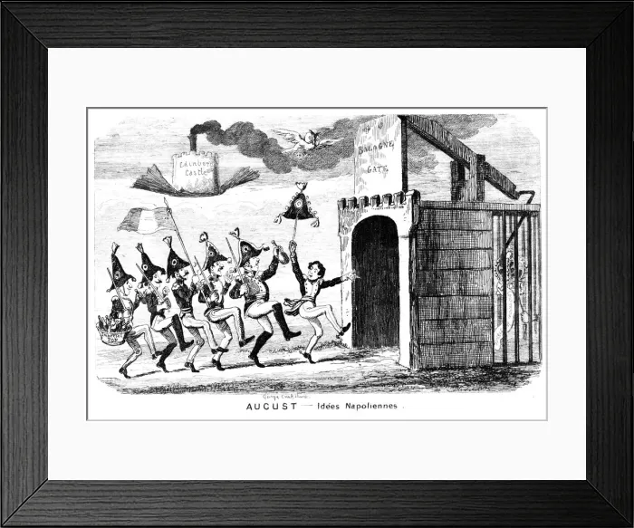 Framed Print : August - Idees Napoliennes, 19th century. Artist: George Cruikshank Framed Print : August - Idees Napoliennes, 19th century. Artist: George Cruikshank