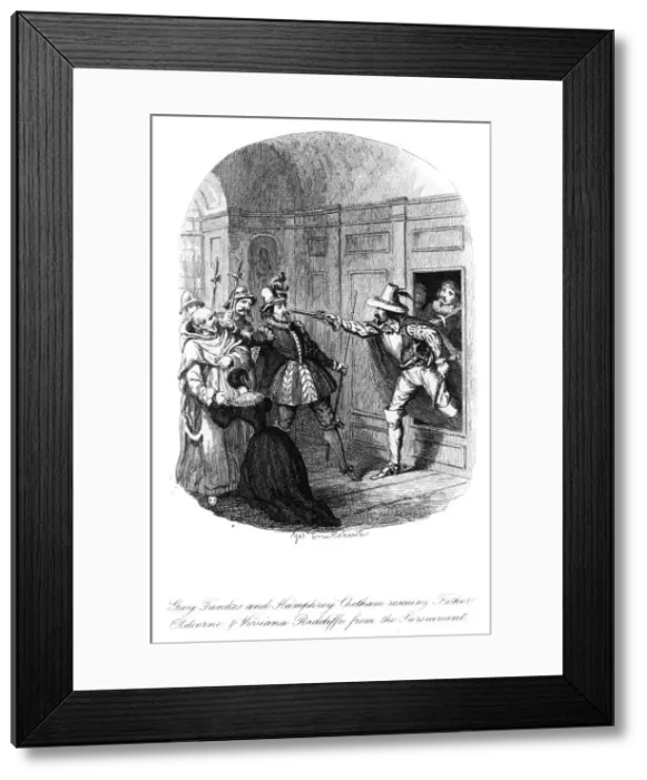 Framed Print : Guy Fawkes and Humphrey Chetham, 1605, (1841). Artist: George Cruikshank Framed Print : Guy Fawkes and Humphrey Chetham, 1605, (1841). Artist: George Cruikshank