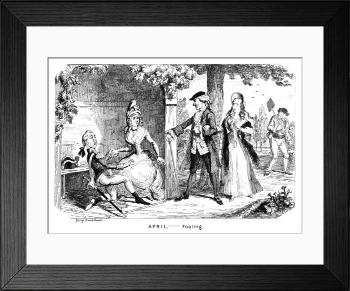 Framed Print : April - Fooling, c1839. Artist: George Cruikshank Framed Print : April - Fooling, c1839. Artist: George Cruikshank