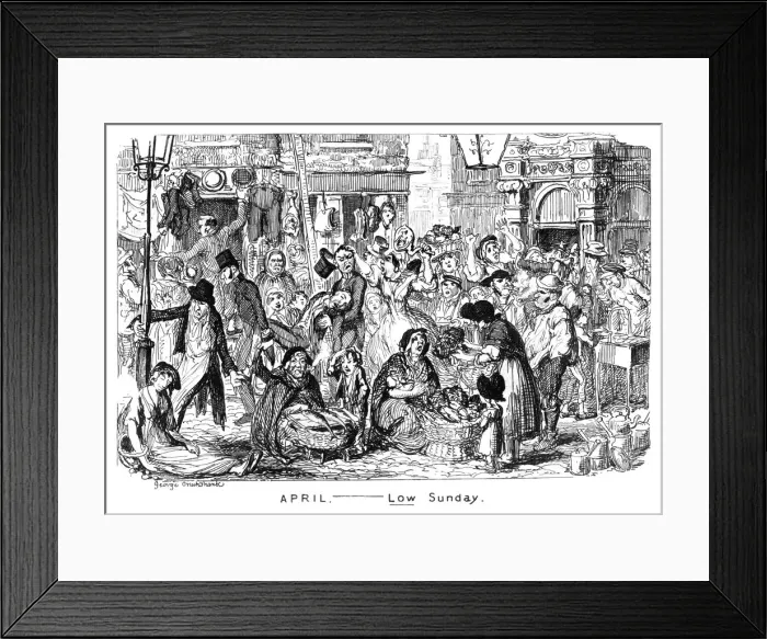 Framed Print : April - Low Sunday, 19th century. Artist: George Cruikshank Framed Print : April - Low Sunday, 19th century. Artist: George Cruikshank