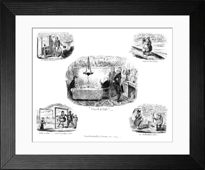 Framed Print : Various Cartoons, 1829. Artist: George Cruikshank