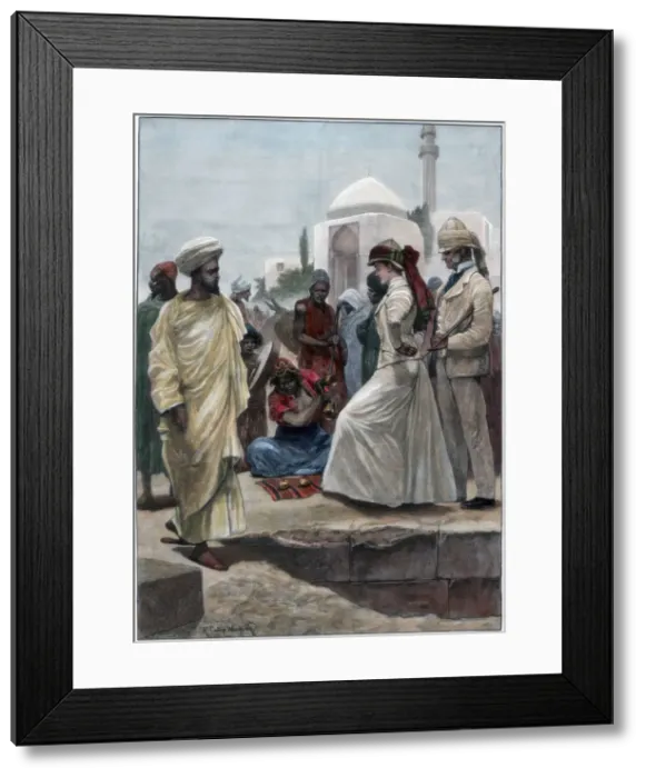 Framed Print : A street conjurer in Algiers, 1895. Artist: Richard Caton Woodville II Framed Print : A street conjurer in Algiers, 1895. Artist: Richard Caton Woodville II