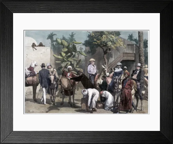 Framed Print : Starting for the Pyramids, 1874. Artist: Bromley Framed Print : Starting for the Pyramids, 1874. Artist: Bromley