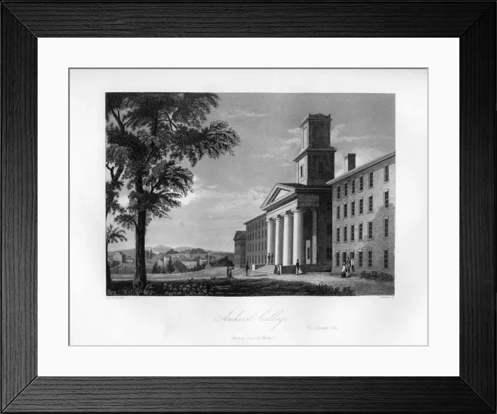 Framed Print : Amherst College, Massachusetts, 1855. Artist: J Archer