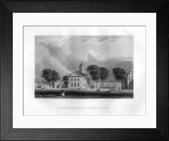 Framed Print : Harvard University, Cambridge, Massachusetts, 1855 Framed Print : Harvard University, Cambridge, Massachusetts, 1855