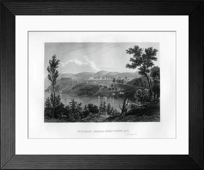 Framed Print : West Point Military School, New York, 1855 Framed Print : West Point Military School, New York, 1855