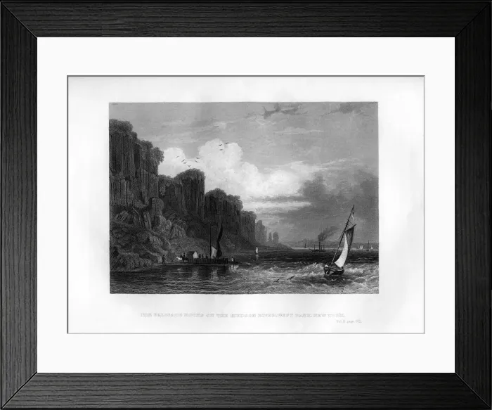 Framed Print : The Palisade Rocks on the Hudson River, West Bank, New York, 1855 Framed Print : The Palisade Rocks on the Hudson River, West Bank, New York, 1855