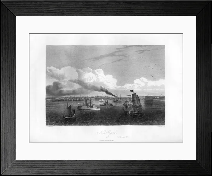 Framed Print : New York, 1855. Artist: J Archer Framed Print : New York, 1855. Artist: J Archer