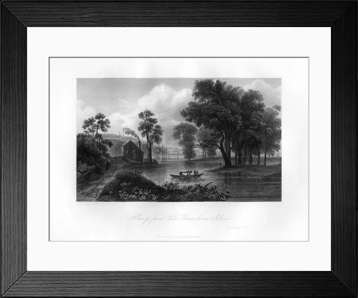 Framed Print : Albany from Van-Unsselaens Island, New York State, 1855 Framed Print : Albany from Van-Unsselaens Island, New York State, 1855