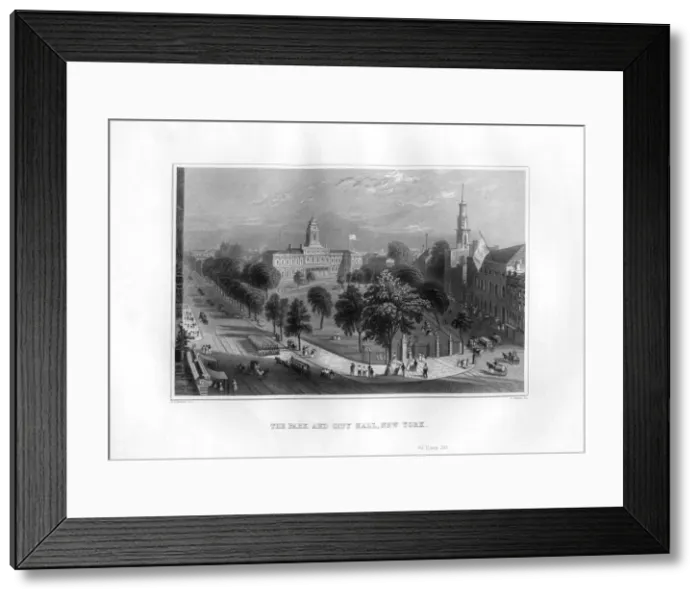 Framed Print : The Park and City Hall, New York, 1855. Artist: J Archer