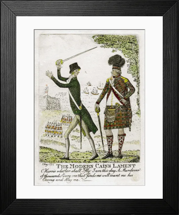 Framed Print : The Modern Cains Lament, 1798. Artist: J Kay Framed Print : The Modern Cains Lament, 1798. Artist: J Kay