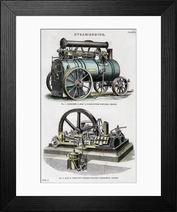 Framed Print : Steam engine, 19th century Framed Print : Steam engine, 19th century