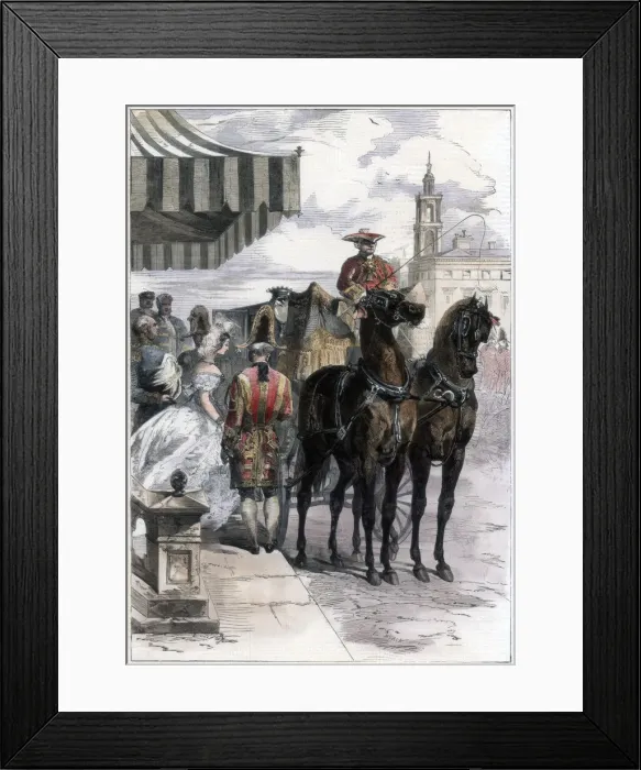 Framed Print : Lady going out during The London Season, 1856. Artist: Edmund Morin Framed Print : Lady going out during The London Season, 1856. Artist: Edmund Morin