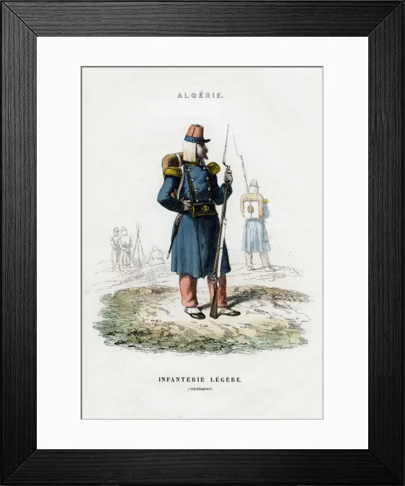 Framed Print : Light infantry; French Army in Algeria Framed Print : Light infantry; French Army in Algeria