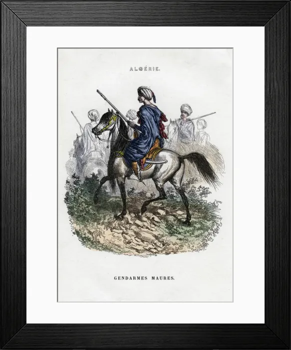 Framed Print : Moorish Gendarmes; French Army in Algeria Framed Print : Moorish Gendarmes; French Army in Algeria