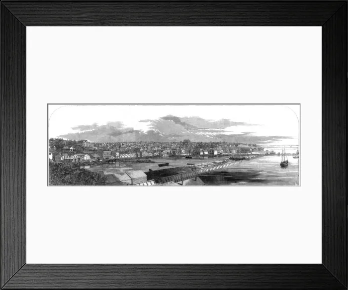 Framed Print : View of the city of Auckland, New Zealand, with the new commercial embankment, 1860 Framed Print : View of the city of Auckland, New Zealand, with the new commercial embankment, 1860