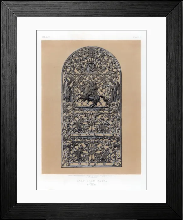 Framed Print : Cast Iron Panel from Mulheim, Germany, 19th century. Artist: John Burley Waring Framed Print : Cast Iron Panel from Mulheim, Germany, 19th century. Artist: John Burley Waring