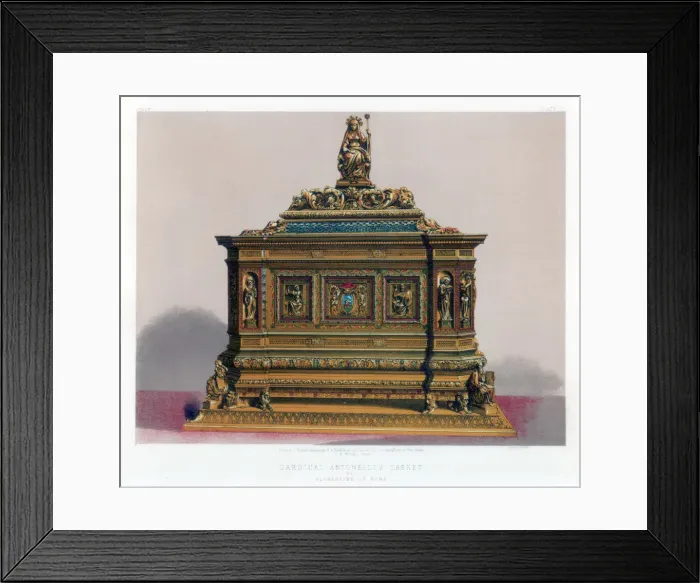 Framed Print : Cardinal Antonellis Casket, 19th century. Artist: John Burley Waring Framed Print : Cardinal Antonellis Casket, 19th century. Artist: John Burley Waring