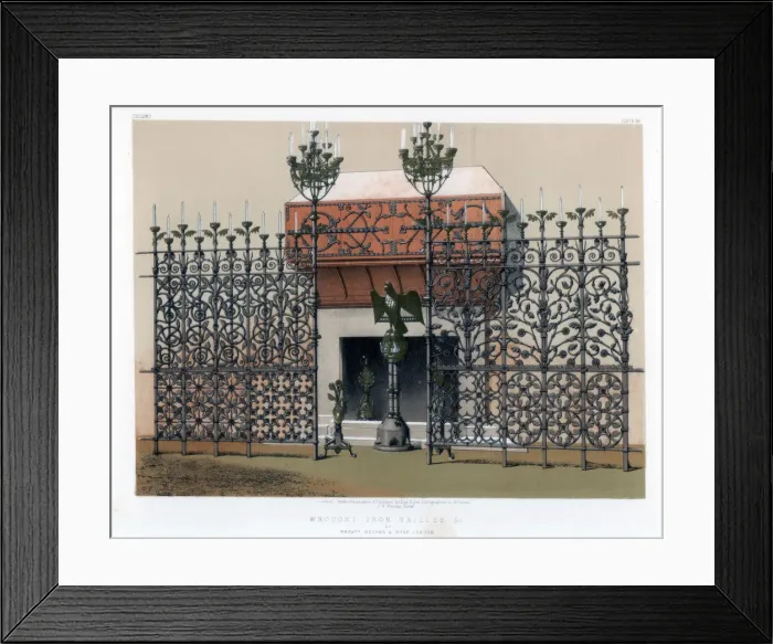 Framed Print : Wrought Iron Grilles, 19th century. Artist: John Burley Waring