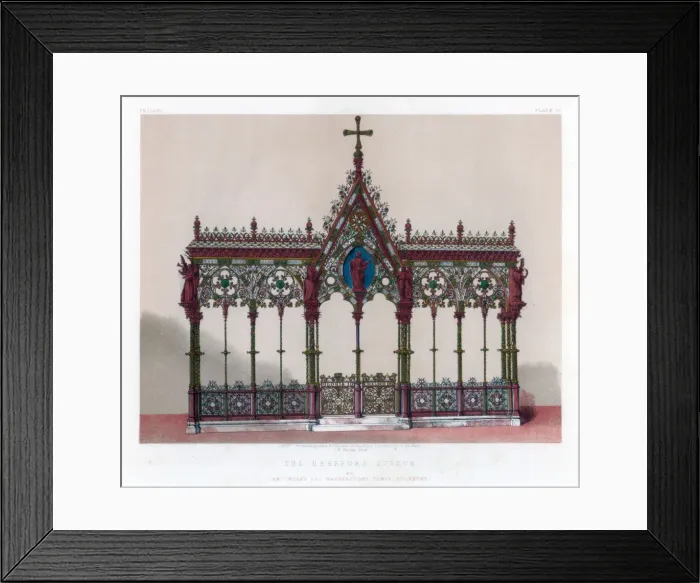Framed Print : The Hereford Screen, 19th century. Artist: John Burley Waring Framed Print : The Hereford Screen, 19th century. Artist: John Burley Waring