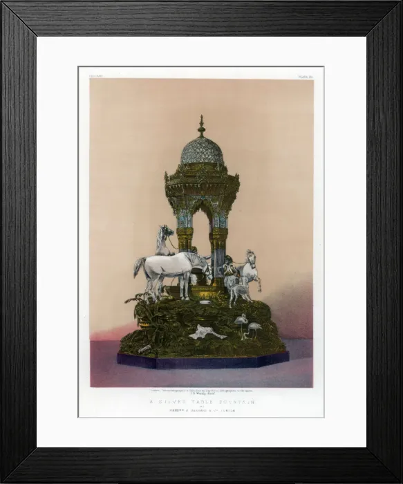 Framed Print : A Silver Table Fountain, 19th century. Artist: John Burley Waring Framed Print : A Silver Table Fountain, 19th century. Artist: John Burley Waring